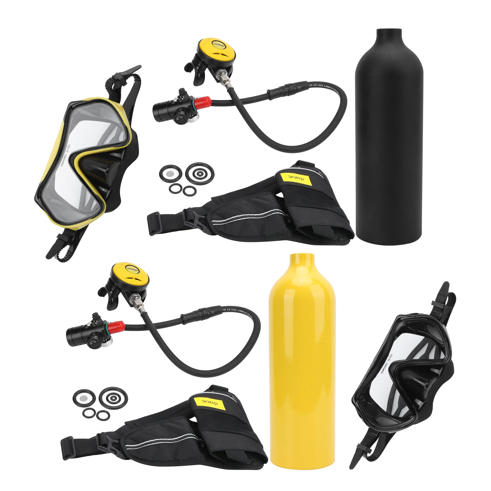 1L   DIDEEP 1L Mini   Diving Set with Breather/Relief Valve//Strap/Diving Goggles Oxygen  Diving Set