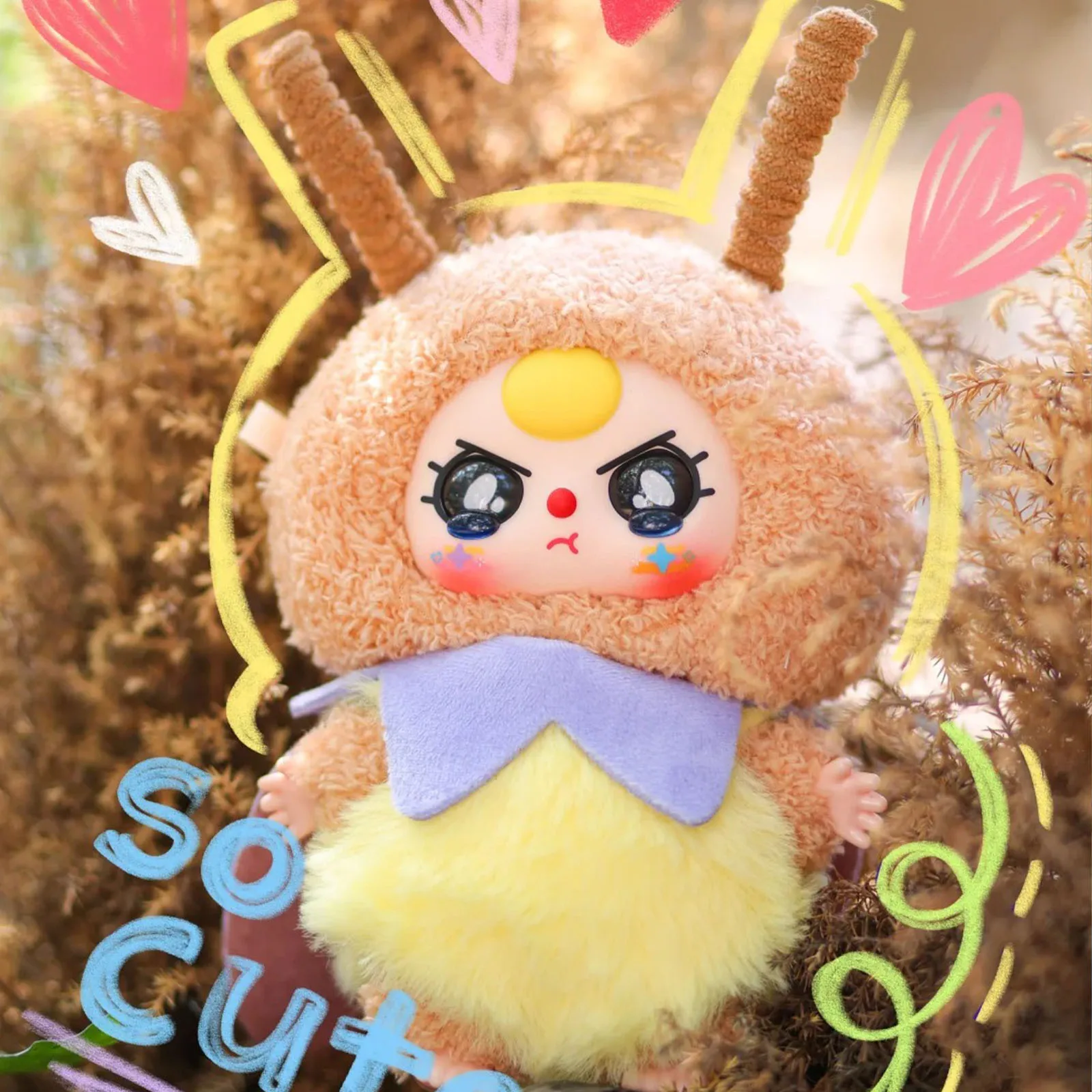 طفل ثلاثة قزم أفخم سلسلة صندوق أعمى الفينيل أفخم دمية لطيف ليتل النحل أفخم الشكل الخلفي قلادة ديكور حلية لعبة صندوق غامض