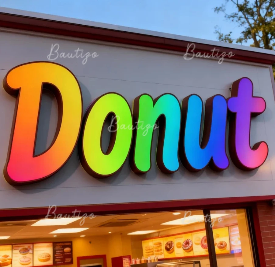 Benutzerdefiniertes RGB-Metallschild für Unternehmen, Business-Logo, Schild, Wand, Zuhause, Licht, Buchstaben, Buchstaben, Poster, Werbung, groß, leuchtend, 3D