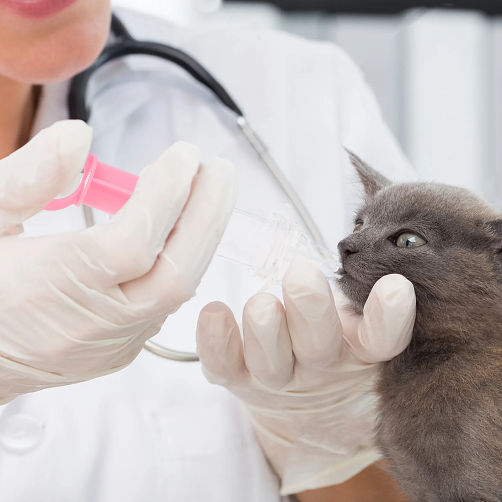 

1 Set Press-Type Pet Medicine Feeder Safe and Convenient Medication Dispenser for Cats Dogs Rabbits Easy to Clean Accurate