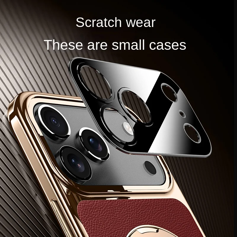 フルプロテクションレザーカメラレンズ（折りたたみ式スタンド付き）とマグネット式スマホケース（Apple iPhone 17、17 Pro、17 Pro Max、17 Air対応）