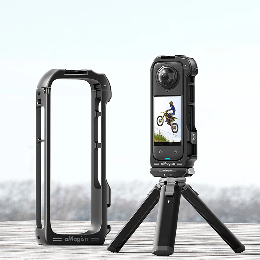 ل Insta360 X4 الإطار الملحقات المغناطيسي الإفراج السريع واقية قفص أرنب الإطار قفص ل Insta 360X4 كاميرا الملحقات