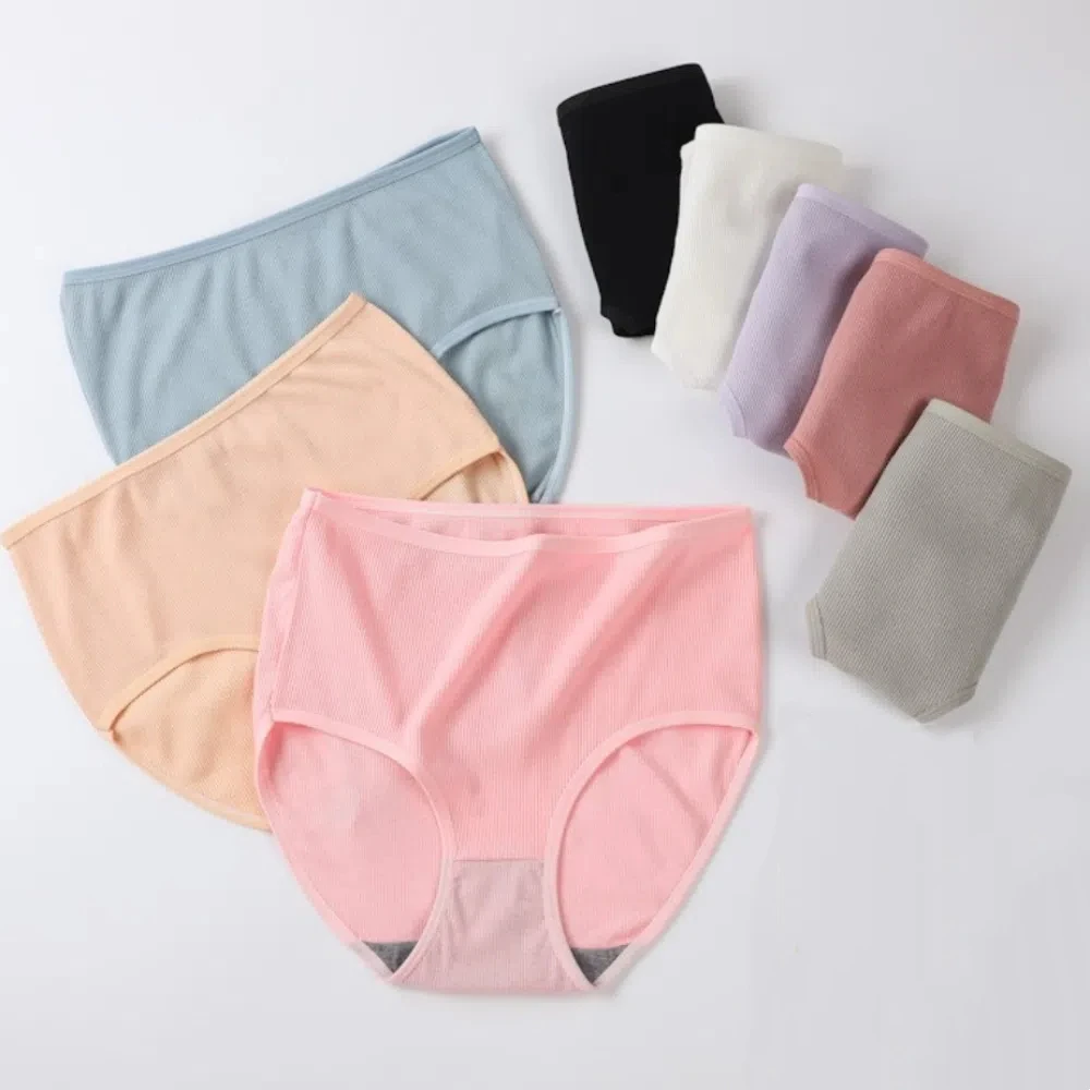 

8Pcs Breathable High Waist Women Panties Set Underwear Random Color Large Briefs 8PCS Elastic Big Size Underpants Lady