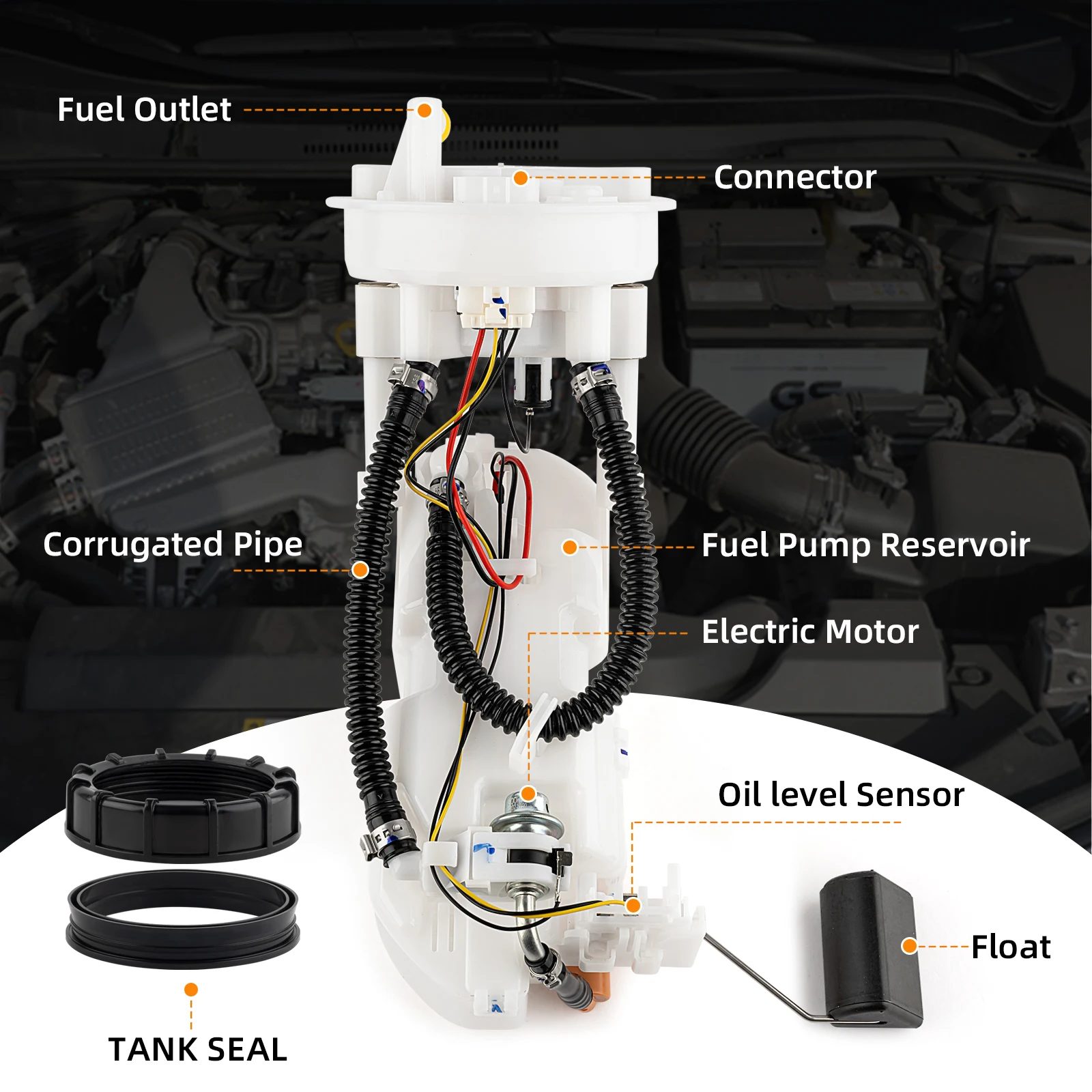 Fuel Pump Module Assembly Fit Honda Civic 2001-2005 1.3L 1.7L 2.0L Gas Hybrid Models image 3
