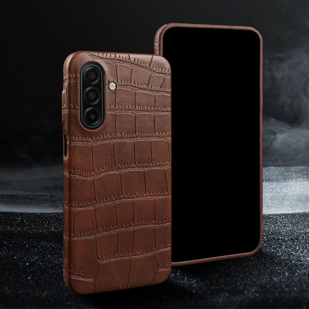Etui z wysokiej jakości skóry krokodyla do Samsung Galaxy A17 A16 A36 A54 A55 A56 A26 A35 A15 S24 S25 FE S26 Plus, obudowa na telefon, tylna osłona — zdjęcie produktu 5