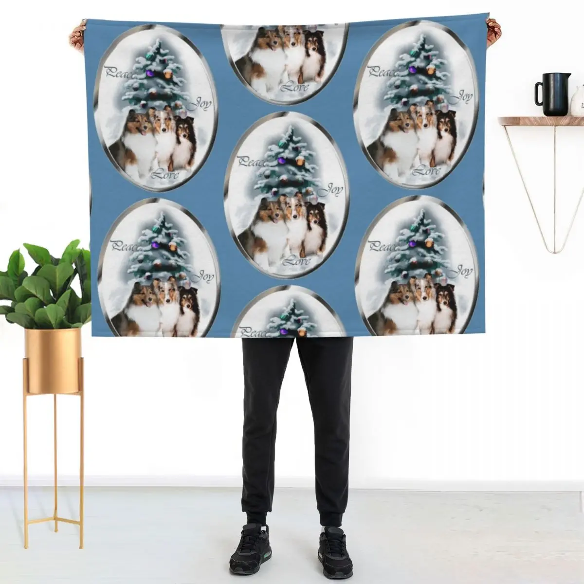 

Shetland Sheepdog Sheltie Christmas Gifts Throw Blanket Plush Fuzzy Cozy Blanket for Couch Sofa