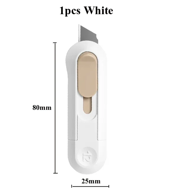 Portable Mini Box Cutter Utility Knife, SK5 Metal Blades  Opener Cutting Auto-Retractable Pocket Paper