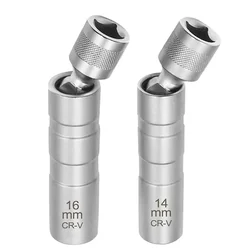 14/16mm Car Reparing Tool Spark Plug Socket Wrench Magnetic 12 Angle Spark Plug Removal Tool Thin Wall 3/8