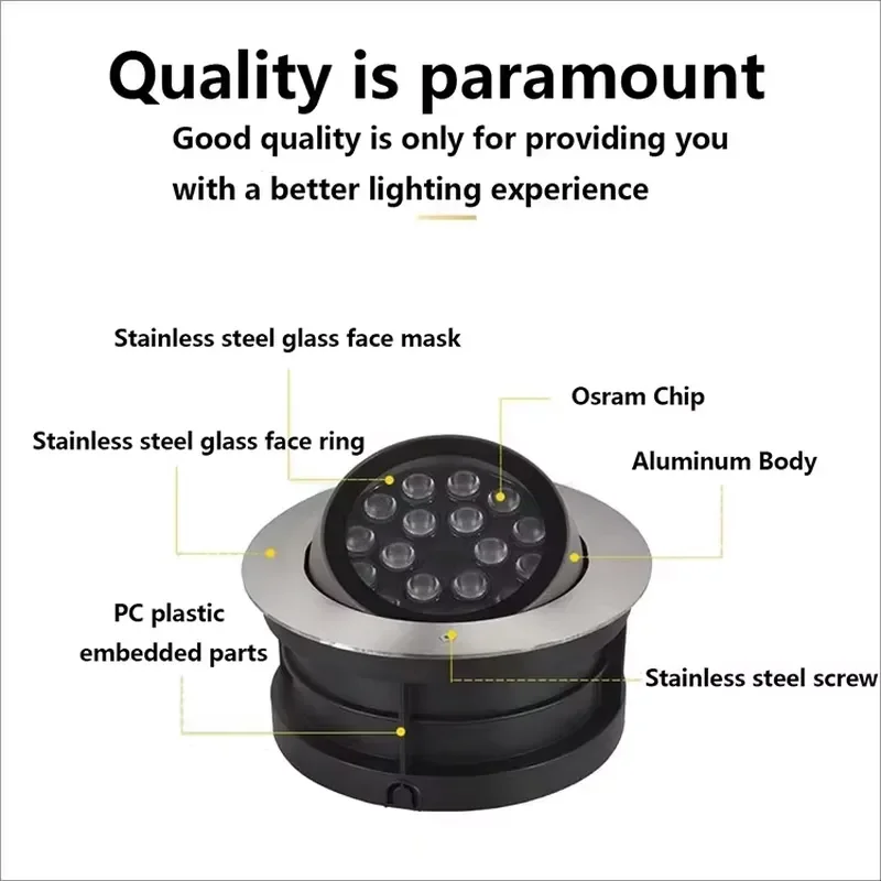 Hot Sales AC100-277V Stainless Steel Lamp Body Adjustable IP66 DMX512 Remote Control 2700-6000K Outdoor Patio Pathway