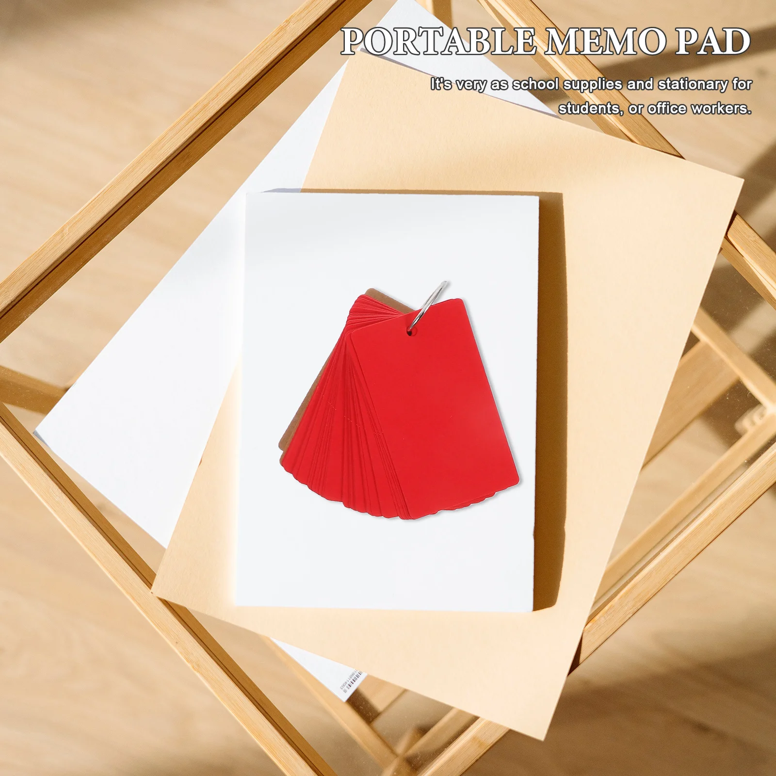 

4Pcs Compact Colorful Binder Ring Notepads Reusable Blank Study Cards Portable Memo Scratch Pads for Students DIY Stationery Set