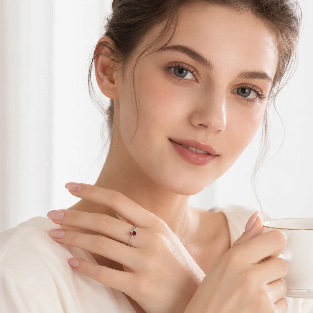 Strawberry Love Ring,Europe Fine Jewerly For Girls Women,2022 Spring New Cute Fancy Gift In 925 Sterling Silver,Super Deals