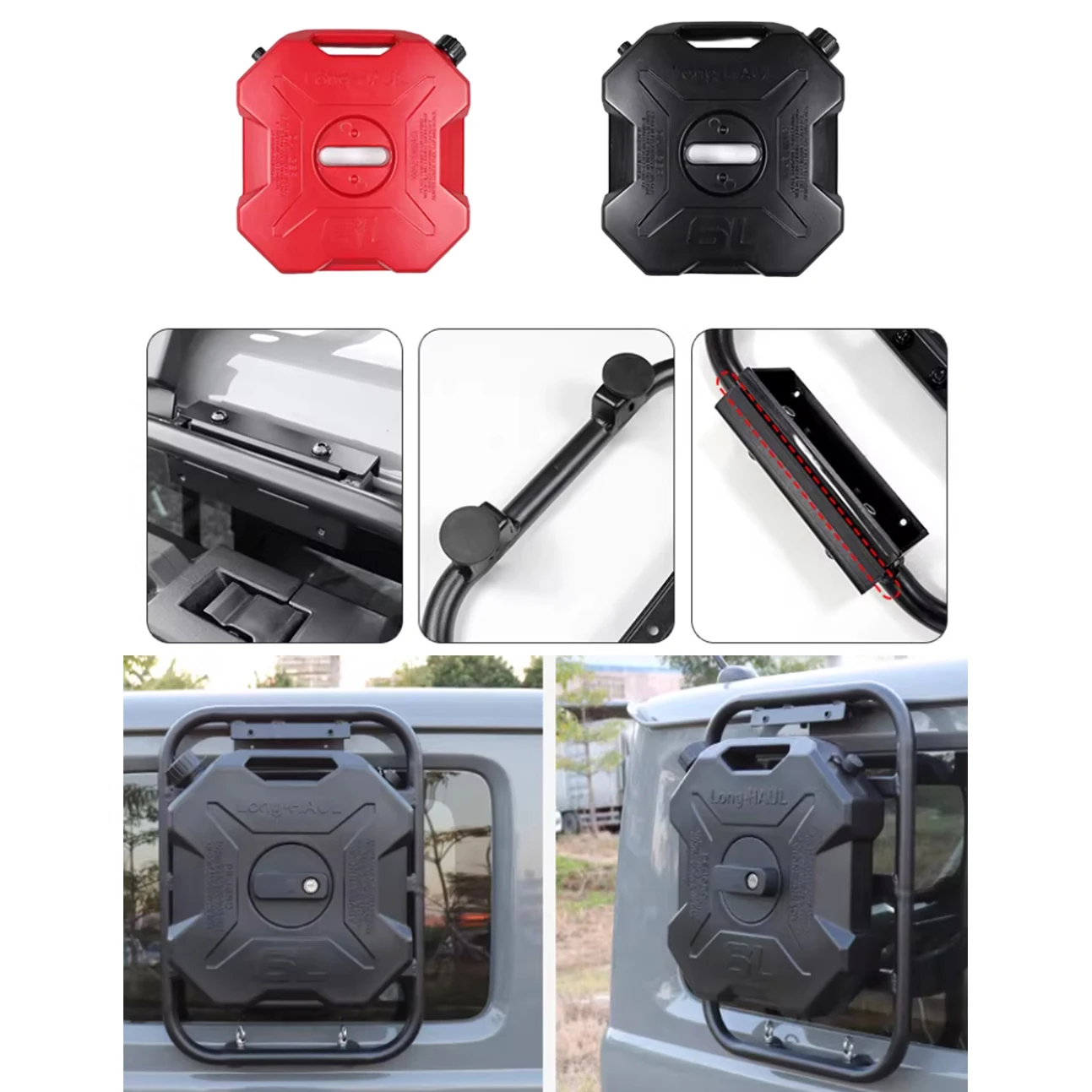 

6L Water/Fuel Tank with Lock for Suzuki Jimny JB74 2019-, Quarter Window Side Mount, Portable Storage Jerry Can,JMN136