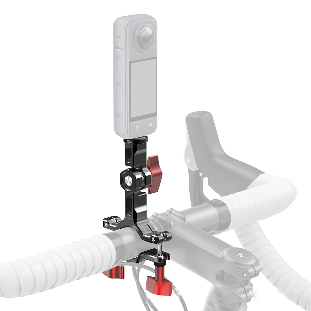 Soporte de abrazadera para manillar de motocicleta, soporte de bicicleta con tornillo 1/4 para Gopor Hero 13 12 11 10 9 para cámara de acción Insta360 X4