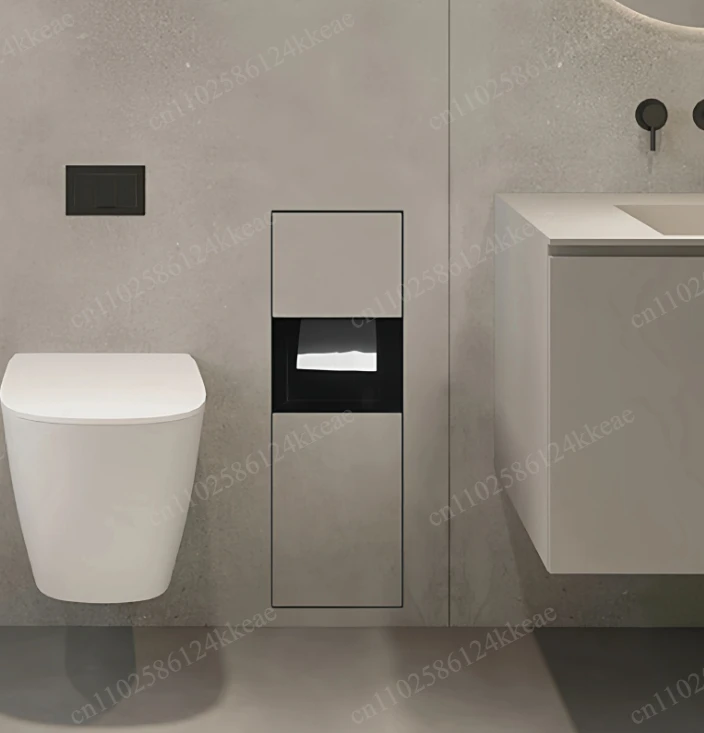 Hidden stainless steel niche toilet recessed toilet brush bathroom in-wall