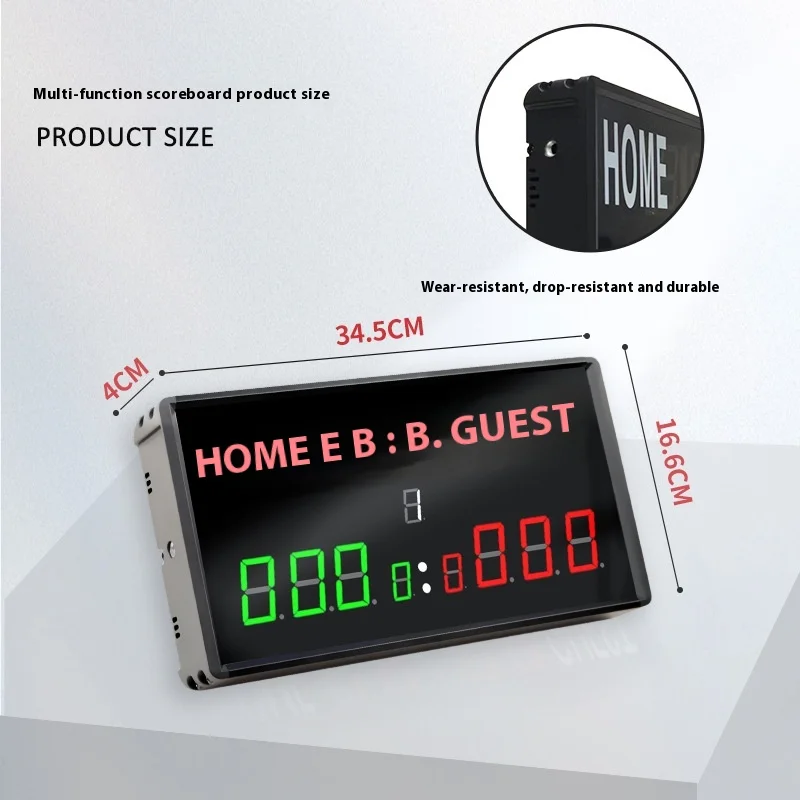 YTYIN لوحة النتائج LED متعددة الوظائف لكرة السلة والبلياردو الرقمية مع عرض وقت لعبة العد التنازلي للرياضة