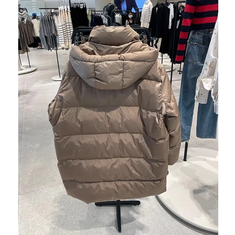 الخريف الشتاء عارضة فضفاض مقنعين الدافئة القطن Jaet المرأة Faion مريحة Du أسفل شغل معطف متوسط الطول