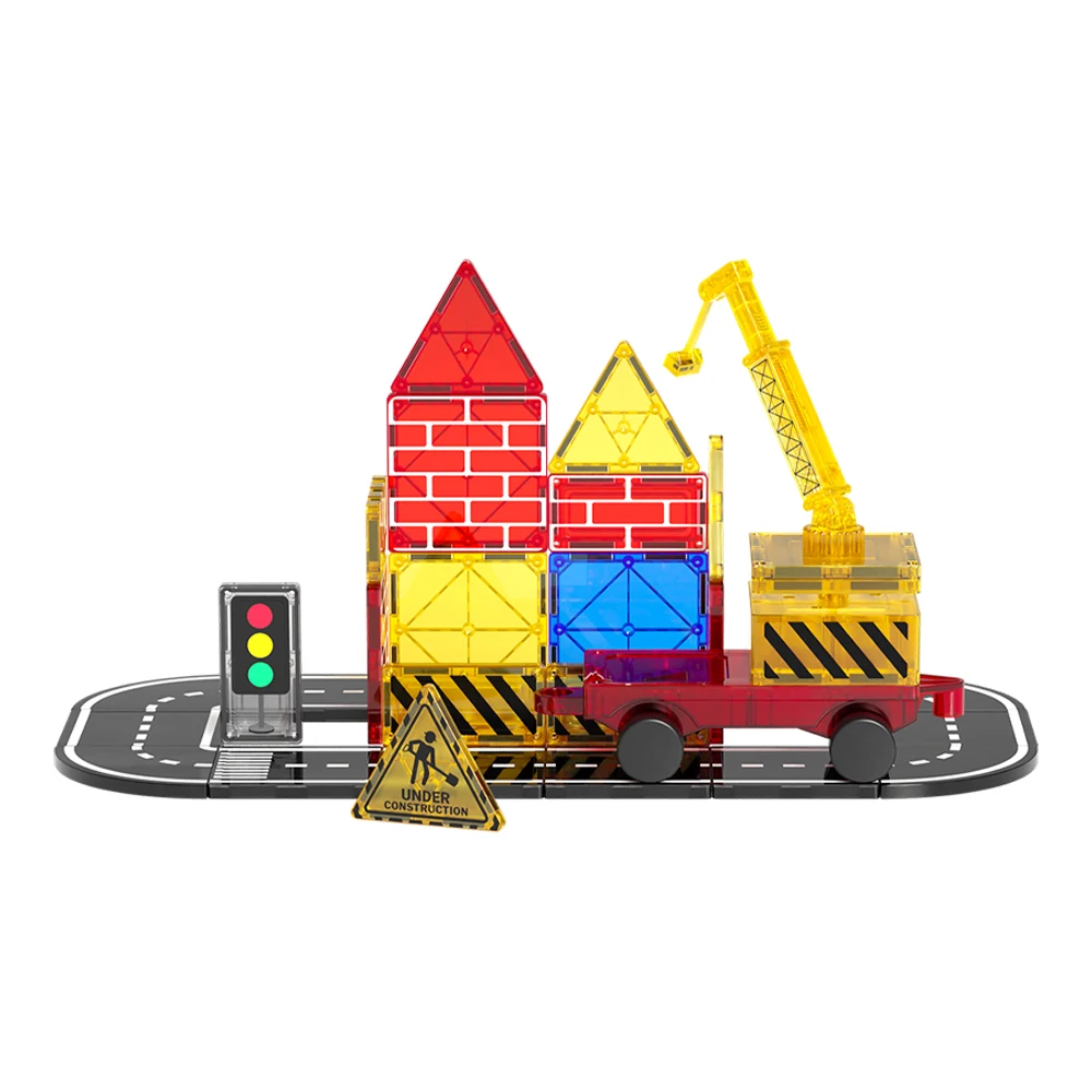 Magnetic Building Blocks set with car assembly toys Magnetic Montessori Educational Game Toys for Kids Boys Girls Gifts