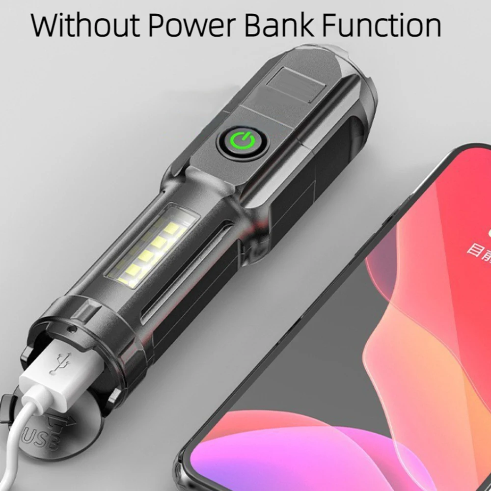 Portable Rechargeable Led Lamp Power Bank Battery Flashlight With Usb Charging Ultra Powerful Flashlight High Flashlights Lights