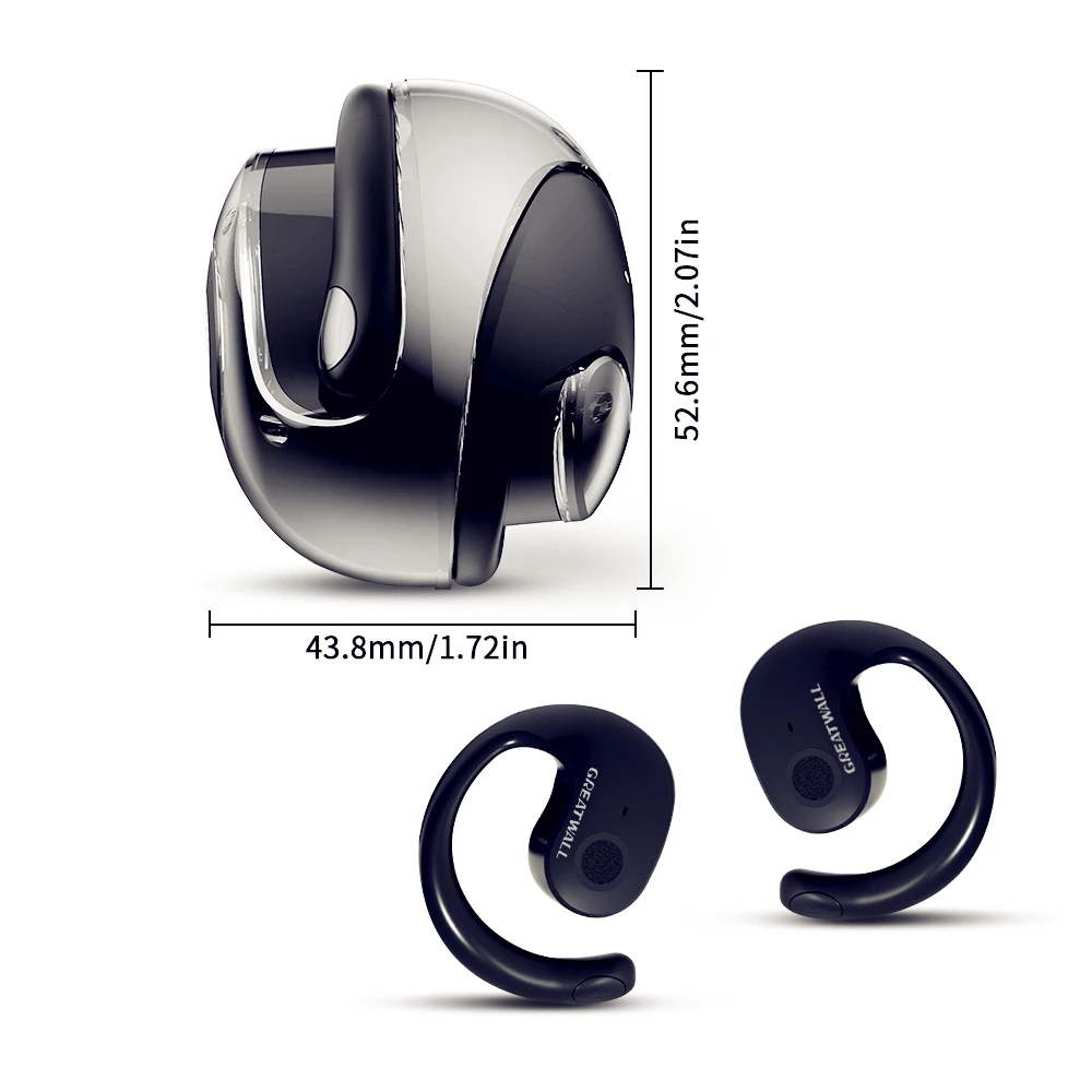 سماعات بلوتوث ، سماعات لاسلكية رياضية ، تقليل الضوضاء ، مكالمات عالية الدقة مع ميكروفون ، خطاف أذن ، سماعات أذن ، بلوتوث