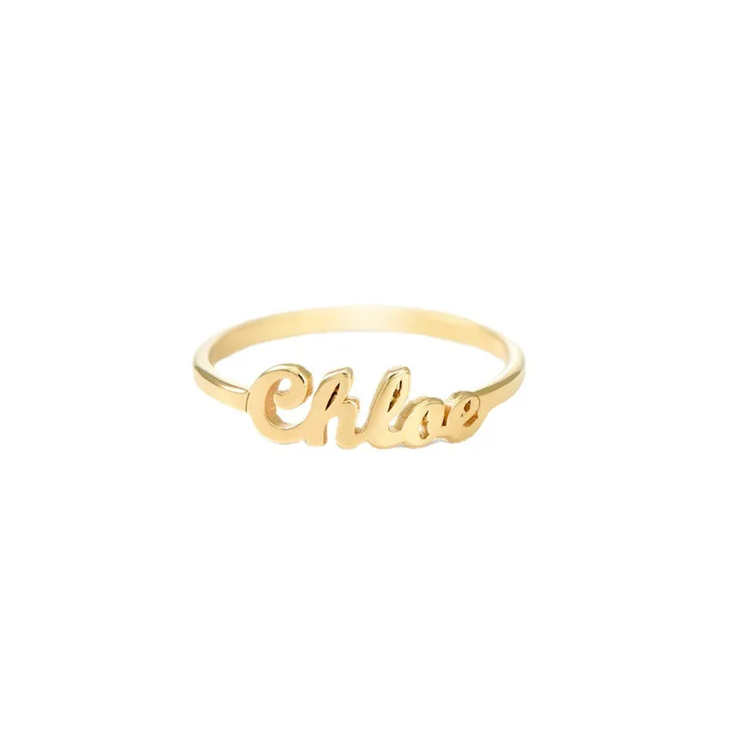 Dainty 925 Sterling Silver Name Ring For Women Gold Plated Personalized Couple Ring Anniversary Birthday Gift