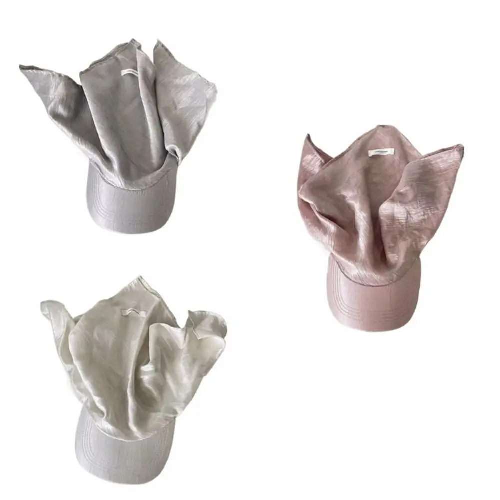 Versatile Satin Headscarf Baseball Cap Y2K Korean Style Sunscreen Beach Hat Sun Cap Hip Hop Peaked Cap Travel