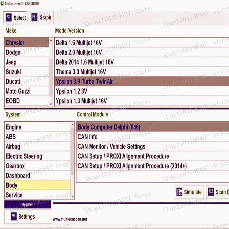 2025 Multiecuscan V4.9 for Fiat Chrysler Dodge  Jeep & Suzuki  Scanner Software 4.9 Works with ELM327 / OBD II Diagnostic Tool