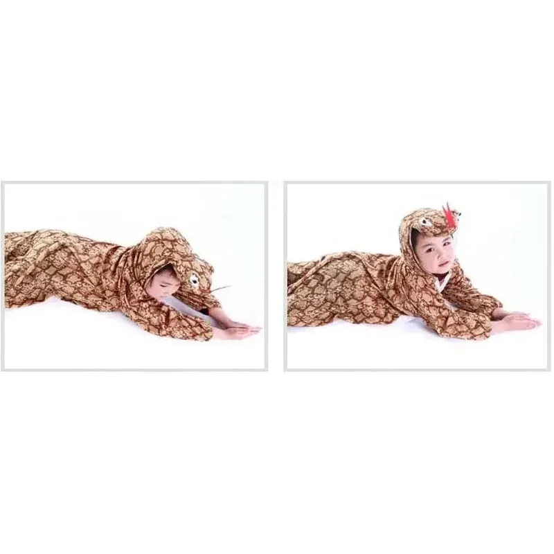 Bambini animali serpente pitone Costume Cosplay body bambini bambino pigiama Cartoon tuta bambini festa Anime costumi Cosplay