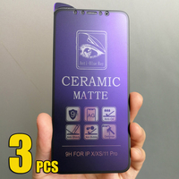 3pcs Ceramics Film Matte Screen Protector Anti Blue Protect Eyes For iPhone 16 Pro Max 15 Plus 14 13 12 11 XS XR X 8 7 SE