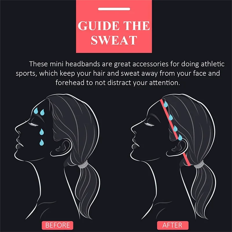 1PCs Simple unisex sports hairband non-slip silicone strip sweat guide elastic headbands yoga running fitness hair accessories image 2