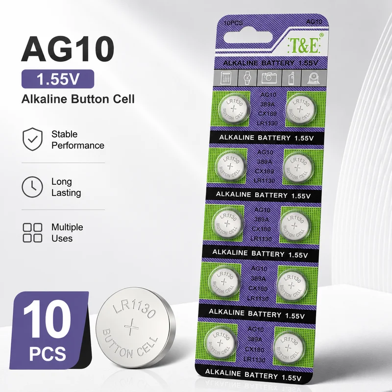 Button Cell Battery AG7 AG8 AG9 AG10 AG11 AG12 AG13 10PCS Coin Batteries For Watch Toy Remote Control Replacement Stable Power
