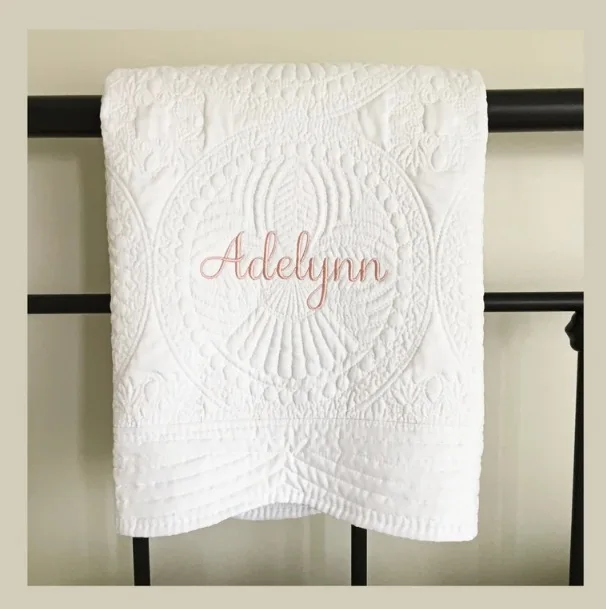 Summer Cotton Custom Blanket Name Embroidery Text Baby Kids Children Pink Soft Blankets Gift Personalized Font Blankets 80x100cm