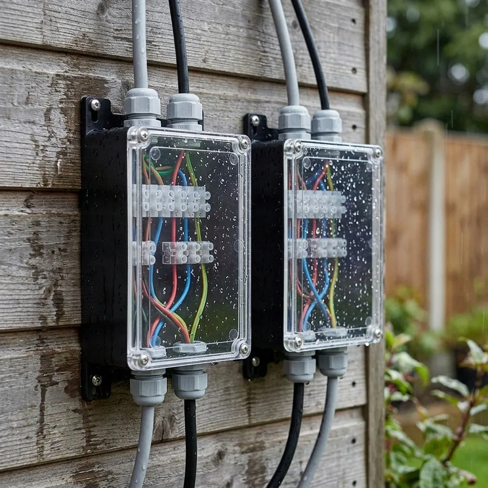 2Pcs Waterproof Junction Box Dustproof Electric Cable Connection Enclosure For Outdoor Garden Wiring Electrical Hardware Parts