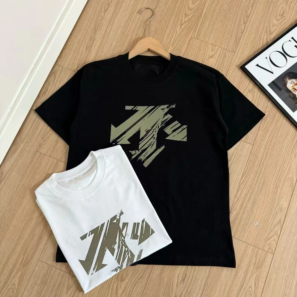 Men Oversized T Shirt Summer Hip Hop Abstract Scratch Geometric Print Short Sleeve Tees Male Casual Streetwear Round Neck Tops
