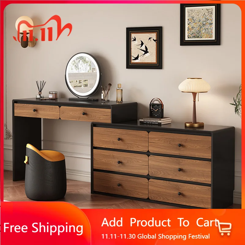 

Vintage Wood Dressing Table Makeup Makeup Chair Living Room Storage Dressing Table Speaker Drawers Vestidores Trendy Furniture