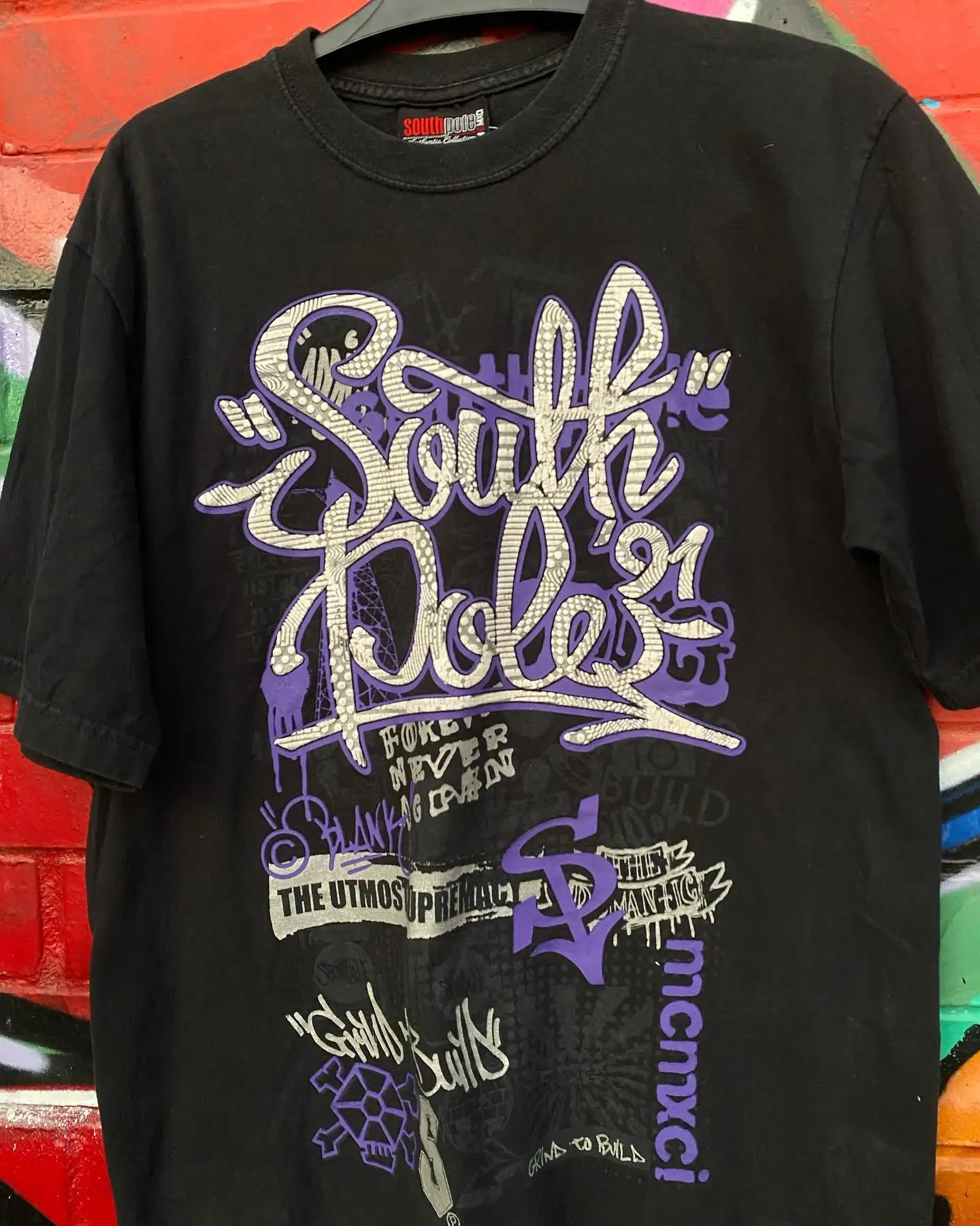 South Pole Y2K Men's Graphic Print Oversized T Shirt Vintage Harajuku Recreation Cotton Short Sleeve Tops