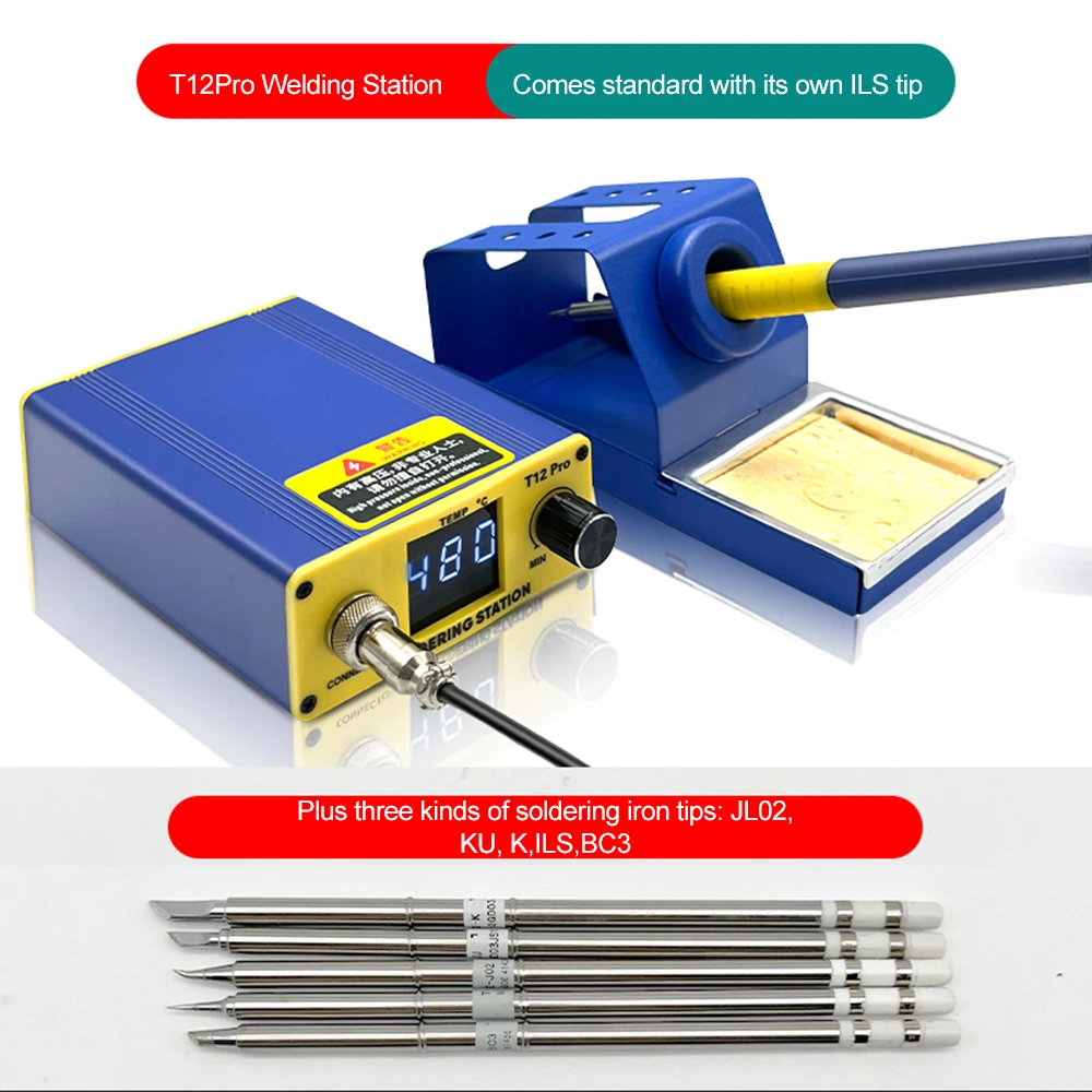 T12 Pro Anti-static Solder Station Intelligent Digital Heating Station Thermostatic LED Digital Repair Tools with Handle T12 Tip