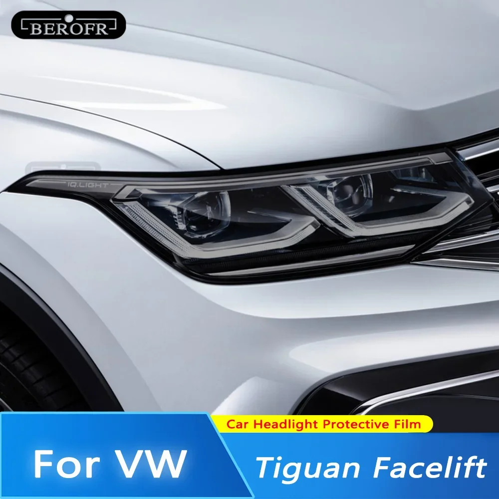 

Car Headlight Protective Tint Film Smoke Black Transparent TPU Sticker For Volkswagen VW Tiguan R Line Facelift 2020 2021 2022