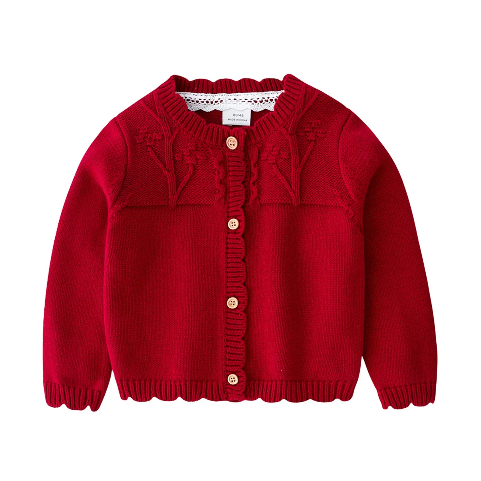 Infant Baby Girls Knitting Coat Baby Sweater Toddler Knit Cardigans Autumn Winter Newborn Knitwear Long-sleeve Baby Jacket Tops