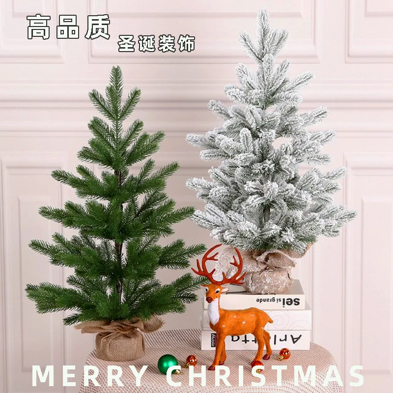

50/60CM Desktop Mini Christmas Tree Home Desktop Ornament White Christmas Decorations 2025 New Year'S Decor Artificial Xmas Tree