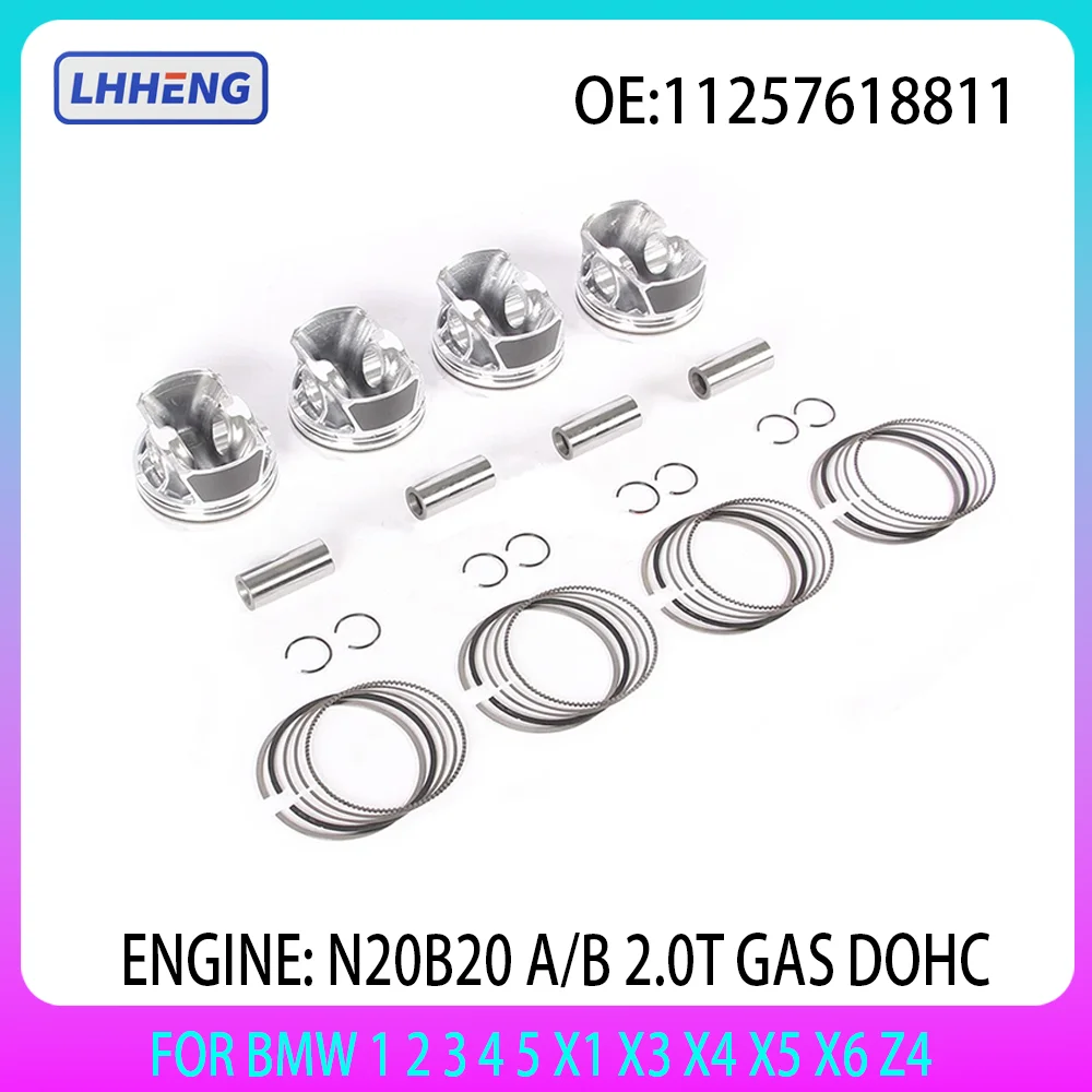 4x Pistons & Rings Φ84mm kit For BMW 328i 428i 528i X3 F30 F10 N20B20A 2.0T L4 GAS 2.0 L T 11257618811 11258606459 11257640166