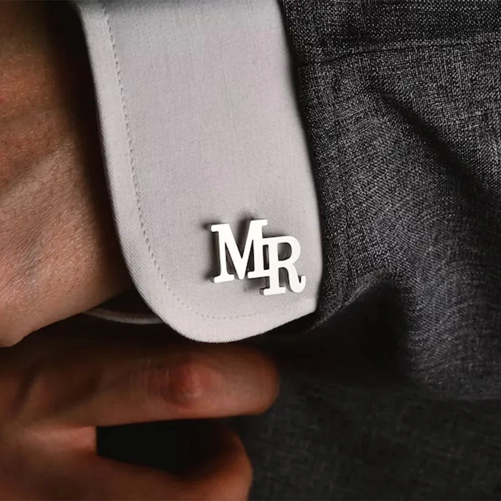 Custom Name Cufflink for Men Woman Personalized Initial Letter for Suit Anniversary Wedding Gift Metal Stainless Steel Jewelry view 3