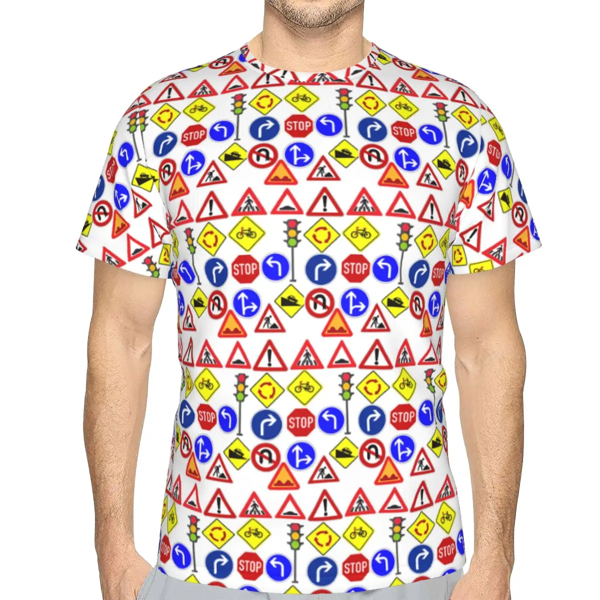 Traffic Signs 1 100% Cotton T-Shirt Men'sFunny T Shirts Men Round Neck Short Sleeve