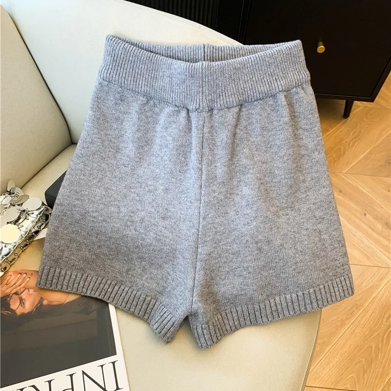 

ay Knitted Casual orts Autumn Winter 2025 New Faion Small Size Wool Wide Leg Casual Boot Pants Ladies Bot