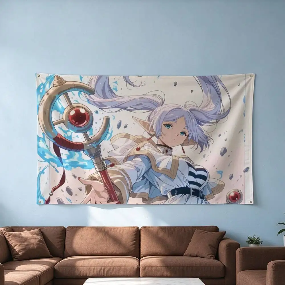 Frieren Himmel E-Elf  Flags for Bedrooms Home Decor Items Outdoor Decors Garage Decoration Flaga