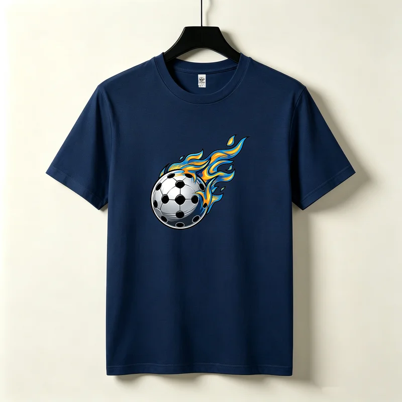 Olive Green Beige Flaming Soccer Ball Graphic T-Shirt Women Summer Top Sporty Print Casual Streetwear Mini Skirt Outfit Tee for