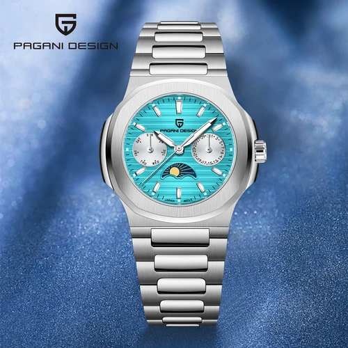 Imagen 1 del producto 2025 nuevo reloj PAGANI DESIGN para mujer, reloj de cuarzo de lujo con fecha automática, reloj japonés Epson VX3HA, reloj resistente al agua de acero inoxidable