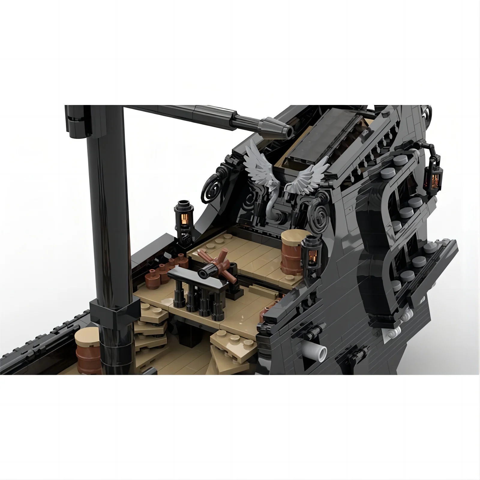 Moc bloco de construção 80551 vingança voando pérola preta pirata veleiro difícil montagem brinquedo coleção ornamento