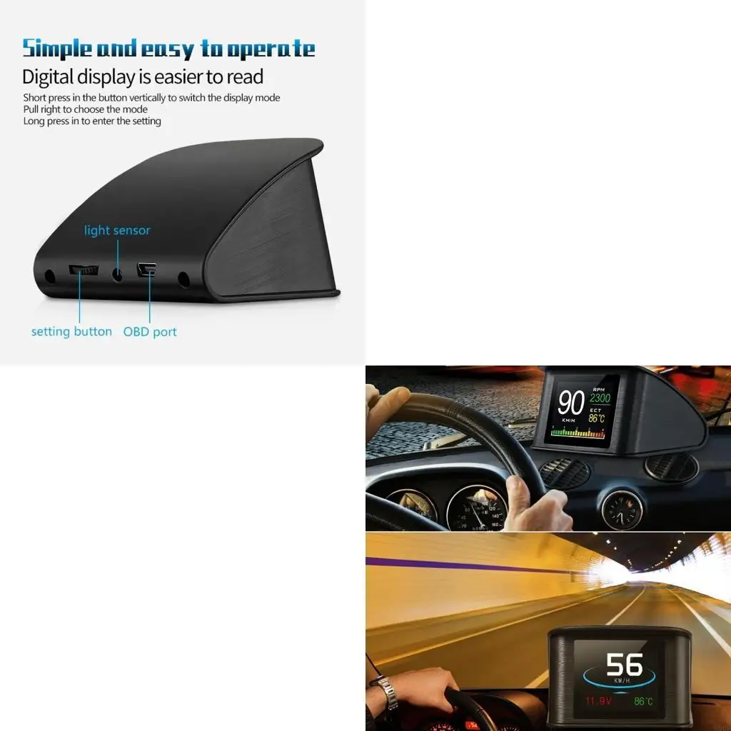 

900F OBD GPS для интеллектуального датчика, автомобильный HUD для проекционного дисплея с регулируемым кронштейном, проекционный