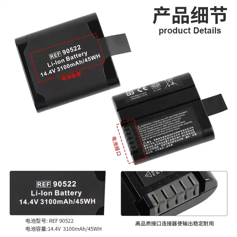 REF 90522 Replacement Li-ion Battery For Integra LED Headlight System REF BAT1001 90522 14.4V 3100mAh 45WH