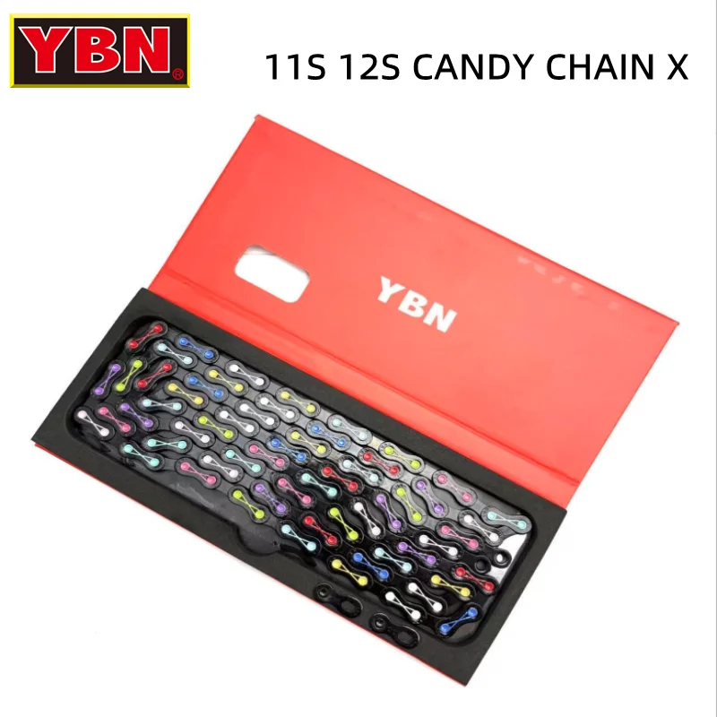 

Велосипедная цепь YBN, 11-скоростная 12-скоростная цепь Candy X подходит для горного велосипеда, шоссейного велосипеда, складного велосипеда.